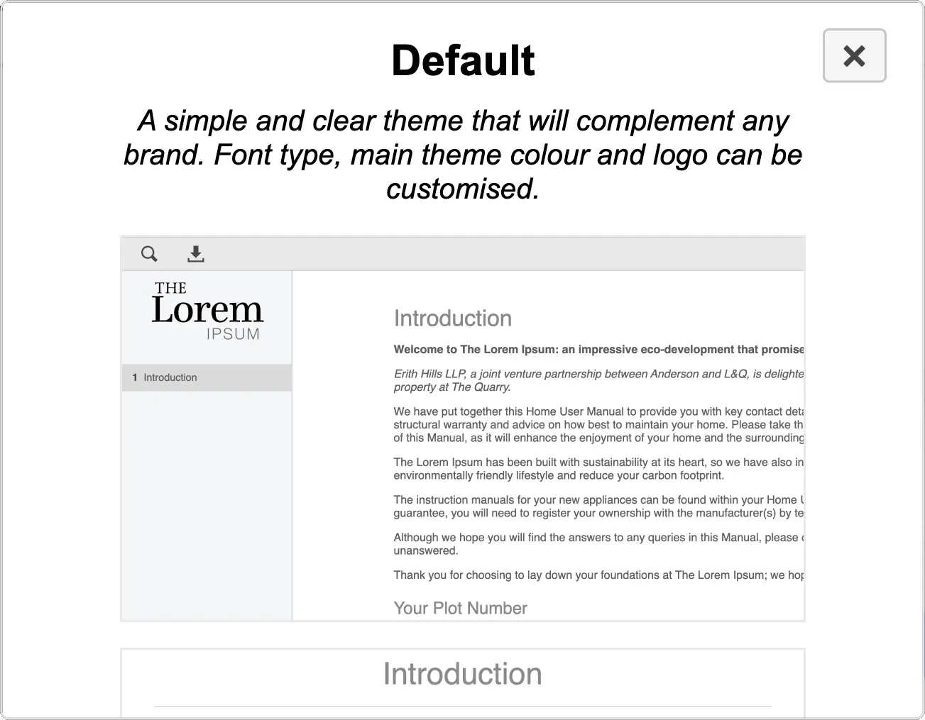 Theme Details User Interface